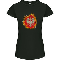 The of Polish Flag Fire Effect Poland Womens Petite Cut T-Shirt
