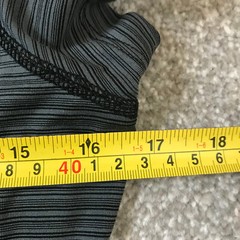 Layer 8 Grey Gym Top UK 8 XS Short Sleeve Quick Dry Stripe V Neck