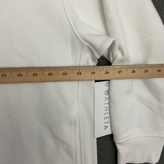 Athleta Forever Fleece Sweatshirt Womens XL White 1/4 Zip Pullover Activewear