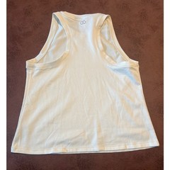 CALIA Women White Ribbed High Neck Racerback Athletic Tank Top XL RN 104141