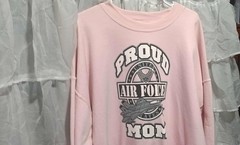 Gently Used PROUD AIR FORCE MOM Sweatshirt Light Pink 2XL 50% cotton 50% poly