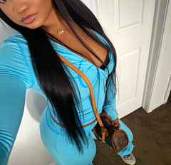 I AM GIA Blue Logo Full Zip Hooded 2-Piece Tracksuit Set Hoodie Pants M