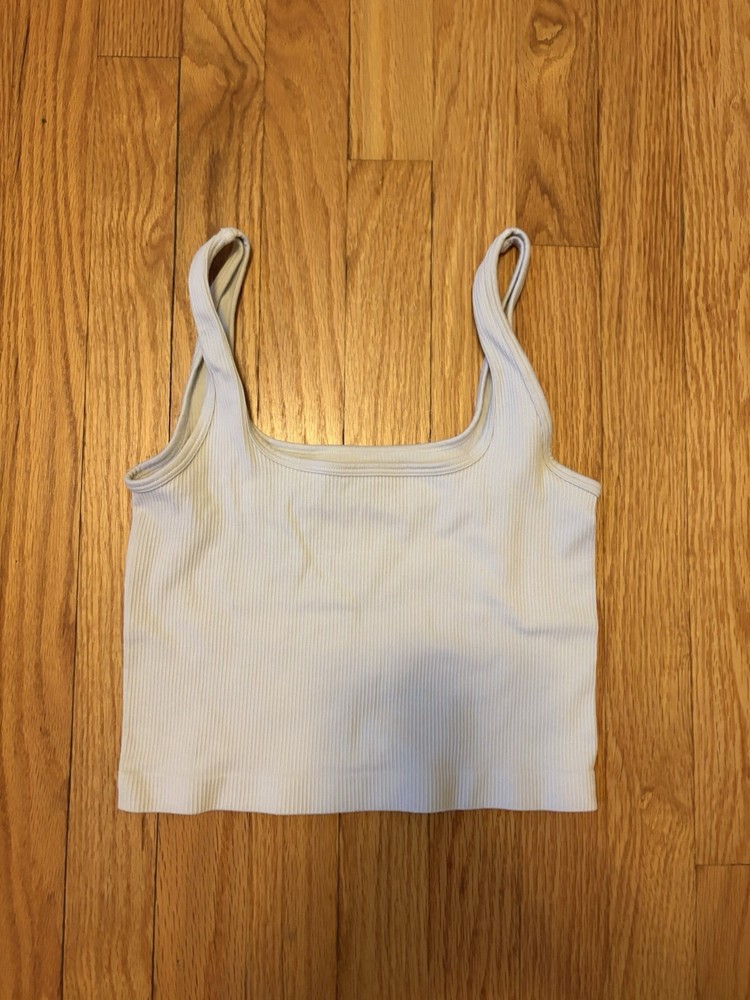 Women’s White Solid Wireless Pullover Sports Bra, Size M, Activewear