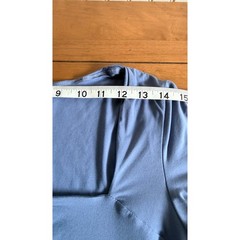 Active Square Neck Short Sleeve Top Dusty Blue Stretch Slim Fit M