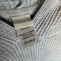 L*Space Women’s Venice Beach Cropped Hoodie Medium Large Grey Viscose Gray