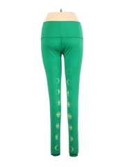 Teeki Green Moon Leggings L Yoga Pilates Antimicrobial Boho Festival Colorful