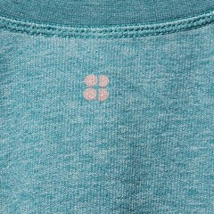 Sweaty Betty After Class Turquoise Teal Marl Cropped Raglan Sweatshirt Large L