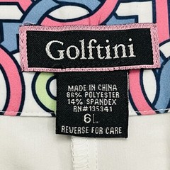 Golftini Candy Land Skirt Skort Pink Blue Green White Geo Print Golf Tennis Sz 6