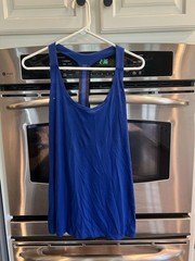 GapFit Cool Dry Racerback Tank Top Blue L Breathable Lightweight Activewear