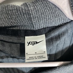 NIKE Yoga Luxe Ribbed Wrap Top Heather Charcoal Gray Long Sleeve Dri-FIT Women M