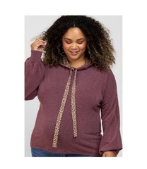 7th Ray Boutique Purple Cheetah Print Hooded Sweatshirt Size 1X