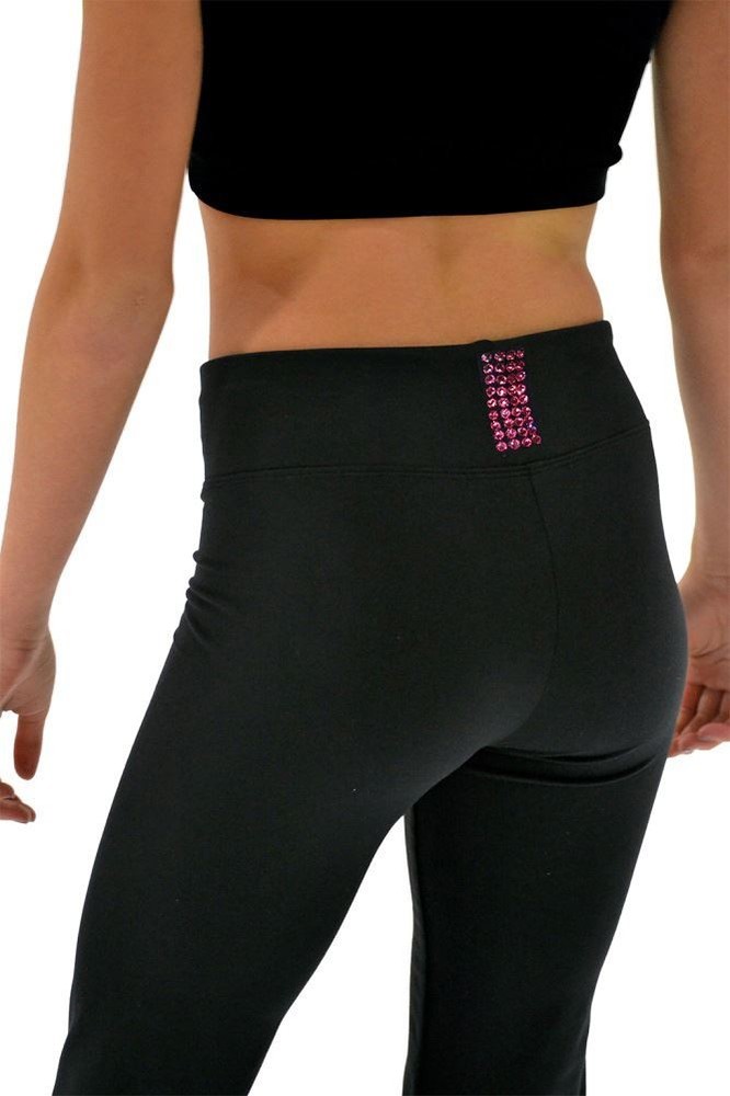 ChloeNoel P622F All Black 3″ Waist Band Light Weight Fleece Figure Skating Pants