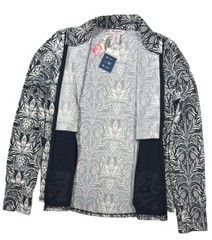 NWT Tommy Bahama Full Zip Jacket XS S M L Black White Pineapple Pockets Y5