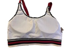 Mono B Women’s Leopard Print Sports Bra L White/Black/Red Medium Support