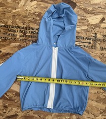 Prince Pickleball Blue White Pink Cropped Full Zip Hooded Windbreaker Women XS