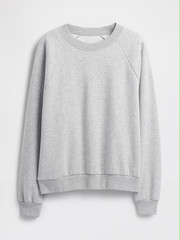 GAP Women’s Gray Crewneck Pullover Sweatshirt Raglan Fleece Cotton Blend S