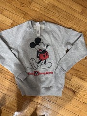Disney Walt Disney World Mickey Mouse Gray Crewneck Pullover Fleece 2023 size XS