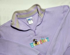 Vintage Disneyland Resort Women’s Purple 1/4 Zip Pullover Sweatshirt, Size M