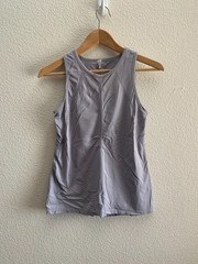 Athleta Foothill Seamless Tank Top XS Extra Small Vented Gray 211277 100% Nylon