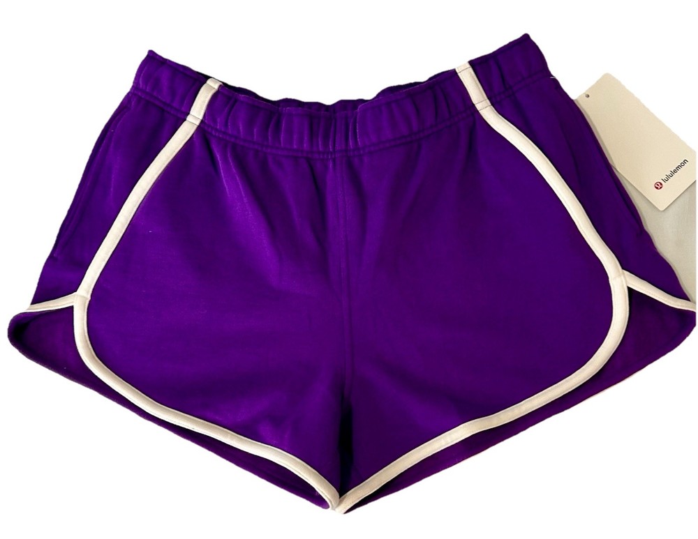 NWT💜LULULEMON💜LARGE💜SCUBA MID RISE OVERSIZED SHORT 3”TRIM💜COLLEGIATE PURPLE