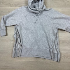 Zara Oversized Hoodie Sweatshirt Size Small Gray Side Zipper Drawstring