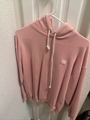Acne Studios Sweater Womens XS Peach Ferris Face Hoodie Oversized Pullover