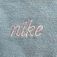 Vintage 2001 Nike Women’s Y2K Aqua 100% Cotton V-Neck Embroidered Script Logo