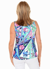 NWT Gottex LifeStyle UPF 1/4 Zip Sleeveless Pullover Geo Print S M L Multi E1