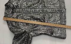 Chico’s Women’s Silver Metallic Stone Print Full Zip L/S Jacket Sz 3 XL (337)