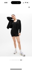 Athleta XL Forever Fleece Sweat Suit Piping Jogger Full Zip Sweatshirt 2 Piece