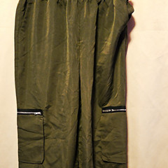 ROMWE Men’s Green Snow Pants XL Pants with Zipper Pockets, Winter Style