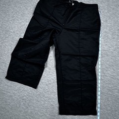 Nike Black Nylon Capri Pants Womens Size L Zipper Drawstring Waistband Pockets