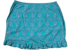 NWT Gottex LifeStyle Golf Skirt Stained Glass Carribean Turq XS S M Printed H1