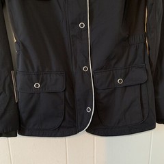 Brooks Womens Medium Jacket Coat Running Shelter Technology Black Snap Zip