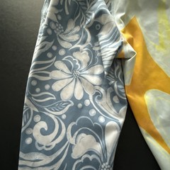 FP Movement Double Take Printed Leggings Women SZ M MidRise 7/8 Pant Yellow Blue