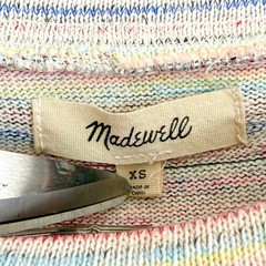 Madewell Cropped Rainbow Stripe Balloon Sleeve Knit Top XS Space Dye Retro Indie