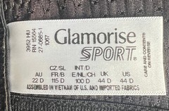 Glamorise, No-Bounce Camisole Elite Sports Bra Wirefree/Unlined Black Us Sz 44H