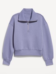 NEW Old Navy Womens Bounce Fleece 1/2 Zip Stretch Sweatshirt Top Purple XL NWT