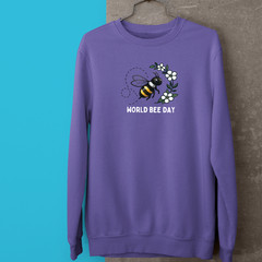 World Bee Day Sweatshirt Cute Cartoon Bumble Bee Honey Nature Lover Novelty Gift
