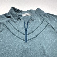 Vldnery Women’s Blue XL Short Sleeve 1/4 Zip Mock Neck Stretch Top