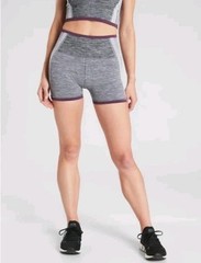 Athleta Impact Shorts Womens Medium Gray 3.5 In Seamless Compression