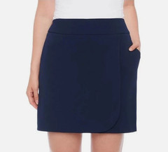 UP! Women’s Pull-On Wrap Skort With Tummy Control Navy Size-XS