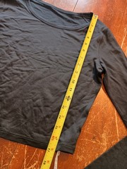CRZ YOGA Women’s Black Long Sleeve Thumb Holes Cropped Shirt Size XS 0/2