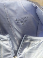 Athleta knit top victorian periwinkle size medium petite EUC