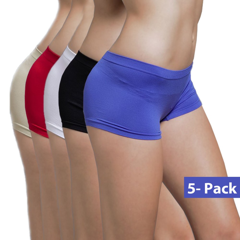 5-Pack Women’s Seamless Spandex Boyshort Underskirt Pant Short Leggings