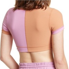 NWT L SPACE Revolutions Ribbed Colorblock Activewear Crop Top XS