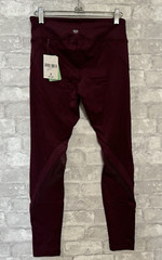 NWT Forever 21 Burgundy Plum Long Leggings Mesh Panels Size Small