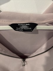 Member’s Mark Women’s Sandwash Half Zip Pullover Hoodie Pink Size Small Soft