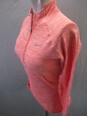 Nike Size XS Womens Orange Trumb Hole 1/2 Zip Stretch Activewear Pull Over 531