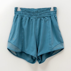 Women’s Blue Solid lululemon Shorts Elastic Waist Running Yoga Gym Training